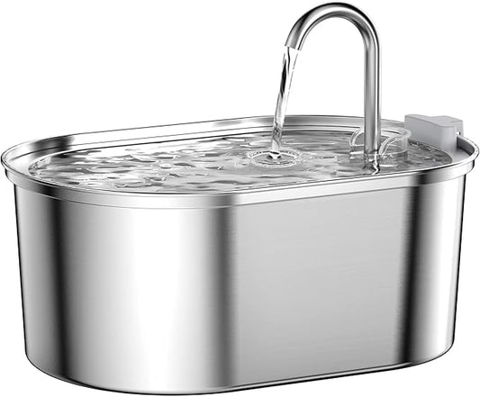 Cat Water Fountain Stainless Steel: 108oz/3,2L Pet Water Fountain - Water Fountain for Cats Inside with Quiet Pump - Dishwasher Safe Cat Fountains - Suitable for a Variety of Pets - SOOFPET - PAWPICO