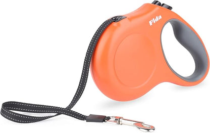 Fida Retractable Dog Leash, 16ft Heavy Duty Pet Walking Leash for Small Dog or Cat up to 26 lbs, Tangle Free. One-Hand Brake (Small,Orange) Fida
