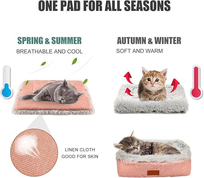 Heated Cat Bed Self Warming - Cat Bed Small Cat Bed Self Heating Small Cat Dog Bed, Extra Warm Thermal Pet Pad for Indoor Outdoor Pets, Calming Dog Crate Bed Pet Mat, 24x20inch - PAWPICO