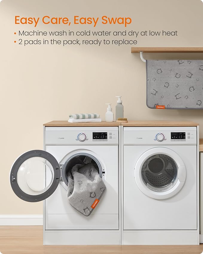 Feandrea Washable Pee Pads for Dogs, 2 Pack, Reusable Dog Pads, 72 x 72 Inches, XXL, Waterproof Pet Training Pads, Leakproof, Non-Slip, Super Absorbent, for Dogs, Cats, Rabbits, Dove Gray UPTD005G01 - PAWPICO