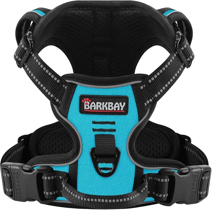 BARKBAY Dog Harness No Pull for Large Dogs - Adjustable, Reflective, Comfortable, No Choke, Heavy-Duty - Perfect for Outdoor Training, Walking, and Hiking - Strong & Durable - L & Blue BARKBAY