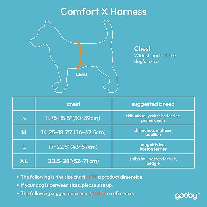 Gooby Comfort X Head in Harness - Orange, Medium - No Pull Small Dog Harness Patented Choke-Free X Frame - On The Go Dog Harness for Medium Dogs No Pull or Small Dogs for Indoor and Outdoor Use Gooby