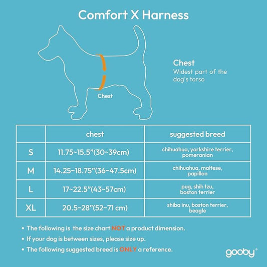Gooby Comfort X Head in Harness - Orange, Medium - No Pull Small Dog Harness Patented Choke-Free X Frame - On The Go Dog Harness for Medium Dogs No Pull or Small Dogs for Indoor and Outdoor Use Gooby