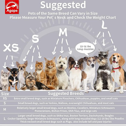 Agape Soft Dog Cone for Small Dogs & Cats, Comfy Dog Recovery Collar After Surgery, Adjustable E Collar Alternative to Stop Licking, Protective Elizabethan Collar for Pup&Kitty, Comfortable Dog Cones Agape