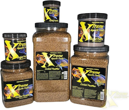 Xtreme Cichlid Peewee 1.5 mm Pellets - Proven Nutrition for Cichlids - Balanced Amino Acids, Boost Immune & Digestive Health, Color & Energy, Max Protein Freshwater Fish Food – USA Farm Grown (72oz) XtremeAquaticFoods