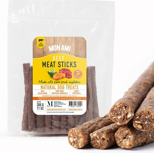 Mon Ami Beef Meat Sticks for Dogs with Farm Fresh Vegetables (11 Oz) – Human Grade Dog Treats with Superfoods - Training Treats for Dogs - Healthy Dog Treats for Small, Medium and Large Dogs - PAWPICO