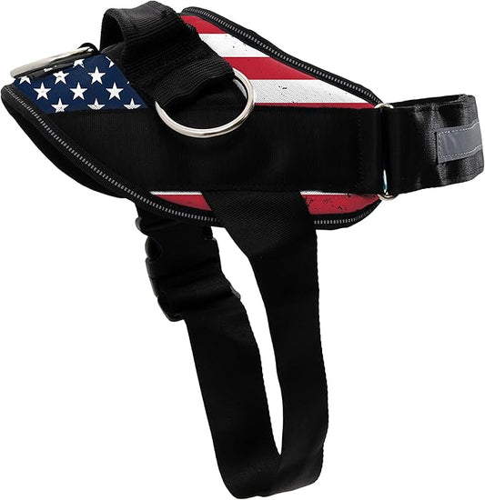 ShawnCo Essential Dog Harness, No-Pull Pet Vest with 3 Leash Clips, No Choke, Reflective, Adjustable and Padded, for Easy Walking and Training for Small, Medium and Large Dogs (Stars and Stripes, XL) SHAWNCO