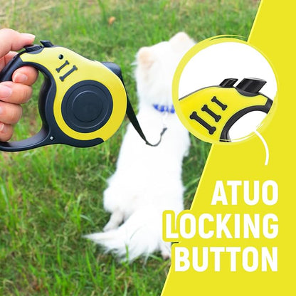 Retractable Dog Leash Automatic Telescopic Tractor Dog Tape, Pet Tape 10/16 FT Durable and Convenient, with Non-Slip Handle, Suitable for Small and Medium-Sized Dogs Yellow LIEVUIKEN