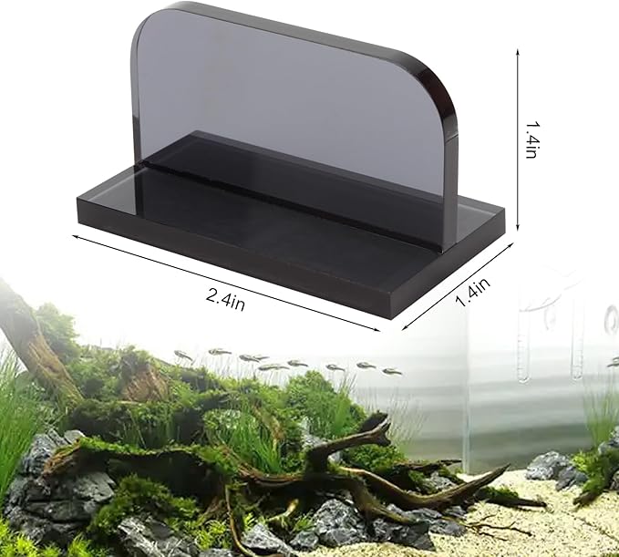 6 Pcs Acrylic Aquarium Lid Handles, Transparent Grey Glass Fish Tank Cover Handle with Adhesive Sticker, Rectangle Aquarium Tank Lid Replacement Handle for Aquarium Fish Cover Holder KCGANI