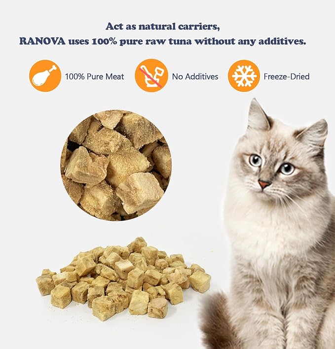 Freeze-Dried Salmon Training Raw Single Ingredient Cat Treats, Solve Pet's Picky Eating Problem(Salmon) - PAWPICO