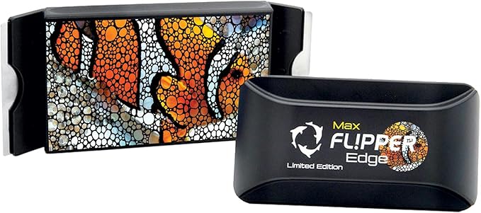 FL!PPER Flipper Edge Max Clownfish Limited Edition Floating Magnetic Aquarium Cleaner 2-in-1 Dual Blade Scrubber & Scraper Fish Tank Cleaner Tools for Efficient Cleaning & Acrylic Surface Maintenance FLPPER