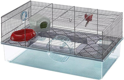 Ferplast Favola Hamster Cage Includes Free Water Bottle, Exercise Wheel, Food Dish & Hamster Hide-Out Large Hamster Cage Measures 23.6L x 14.4W x 11.8H-Inches Ferplast