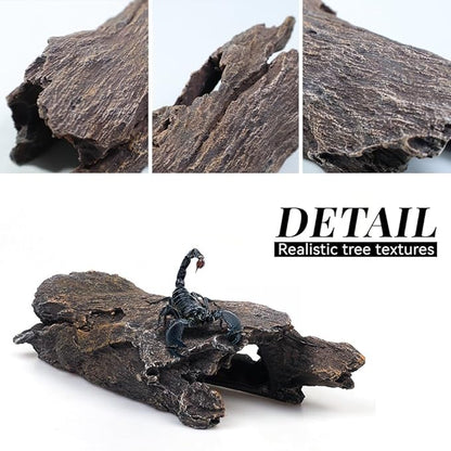 Fish Tank Decorations - Large Aquarium Decorations Air Bubbler Tree Fish House for Betta Hideout Caves Buddha Decor Temple Ruins Arched Betta Fish Accessories Reptile House Shelter Decor (Wood A-M) PTFJZ