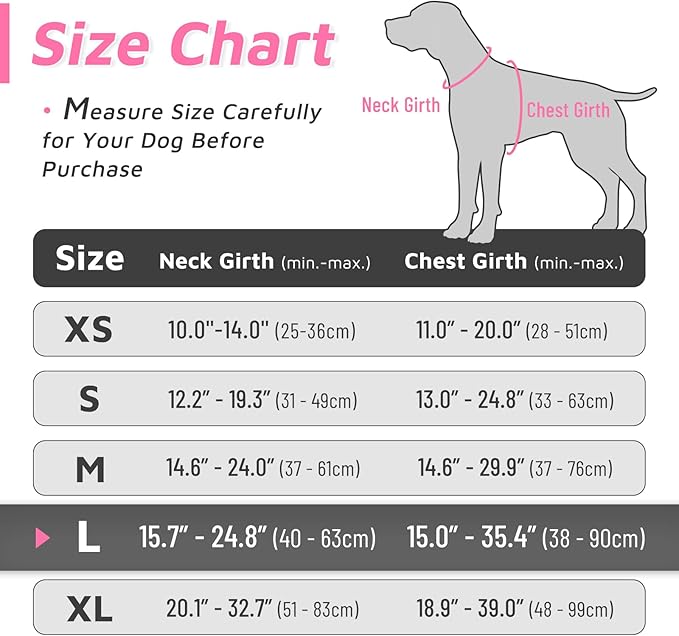 Eagloo Dog Harness for Large Dogs, No Pull Service Vest with Reflective Strips and Control Handle, Adjustable and Comfortable for Easy Walking, No Choke Pet Harness with 2 Metal Rings, Pink, L GoExplorewithEagloo