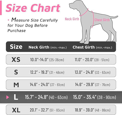 Eagloo Dog Harness for Large Dogs, No Pull Service Vest with Reflective Strips and Control Handle, Adjustable and Comfortable for Easy Walking, No Choke Pet Harness with 2 Metal Rings, Pink, L GoExplorewithEagloo
