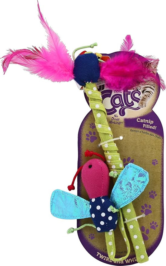Hartz Just For Cats Twirl and Whirl Interactive Cat Toy Wand, All Breed Sizes - PAWPICO