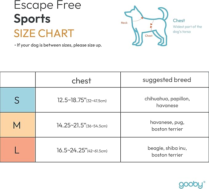 Gooby Escape Free Sport Harness - Blue, Large - No Choke Step-in Patented Neoprene Small Dog Harness with Four-Point Adjustment - Perfect on The Go Dog Harness for Medium Dogs No Pull and Small Dogs Gooby