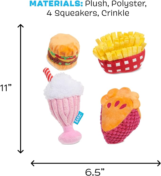 Barkbox Dine & Dash Dog Toy Bundle – Squeaky Dog Toys – Plush Dog Toys – Puppy and Pet Toys for Small Dogs - PAWPICO