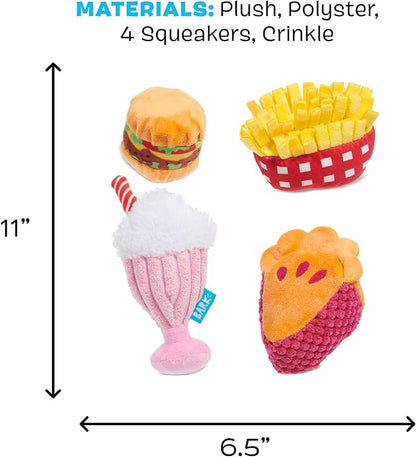 Barkbox Dine & Dash Dog Toy Bundle – Squeaky Dog Toys – Plush Dog Toys – Puppy and Pet Toys for Small Dogs - PAWPICO