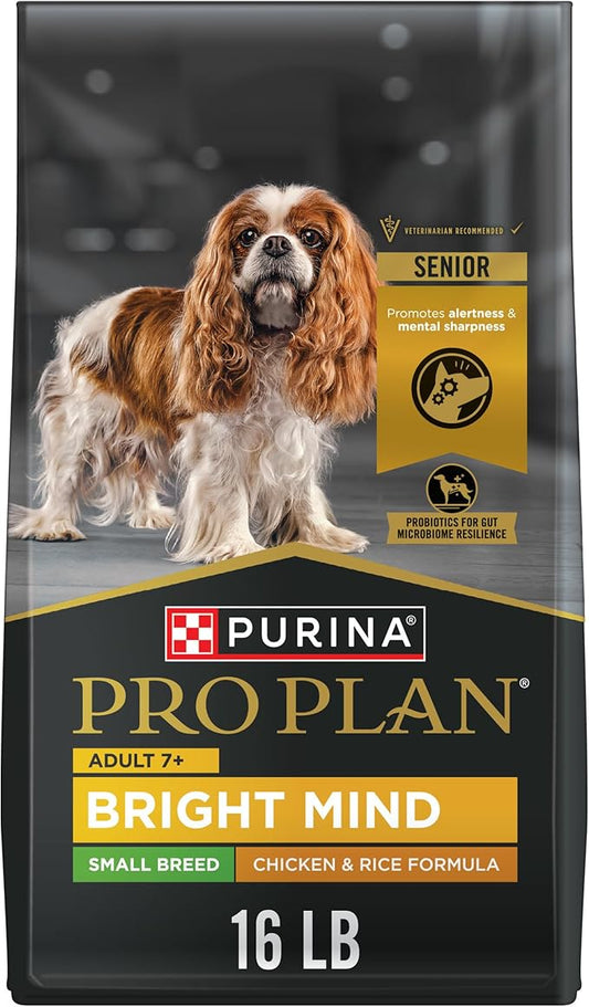 Purina Pro Plan Small Breed Senior Dog Food Bright Mind Seven Plus Chicken and Rice Formula - 16 lb. Bag - PAWPICO