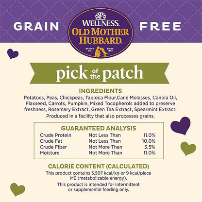 Wellness Old Mother Hubbard Pick of the Patch Grain Free Natural Dog Treats, Crunchy Oven-Baked Biscuits, Ideal for Training, Mini Size, 16 ounce bag - PAWPICO
