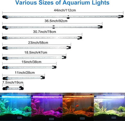 VARMHUS LED Aquarium Light,Fish Tank Light with Remote Controller&APP Control,DIY Full Spectrum Optional Color&Intelligent Timing and Dimming,29 Light Modes and 4 Music Control Modes 18LEDS-RGB 15'' VARMHUS
