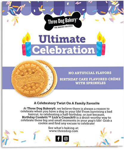 Three Dog Bakery Birthday Confetti Lick'n Crunch 13 Ounce (Pack of 1) - PAWPICO