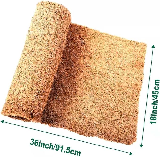 Reptile Carpet Coconut Fiber, 36" x 18" Reptile Terrarium Substrate Liner, Tortoise Bedding Carpet Mat Supplies for Pet Lizard, Chameleon, Bearded Dragon, Leopard Gecko, Iguana SISIPAILIFE