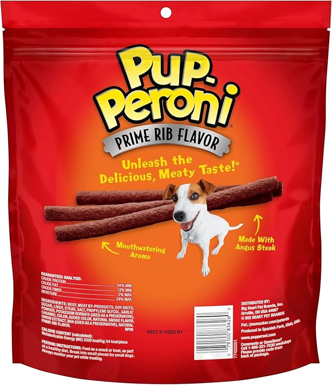 Pup-Peroni Dog Treats, Prime Rib Flavor, 22.5 Ounce, Made with Real Steak - PAWPICO