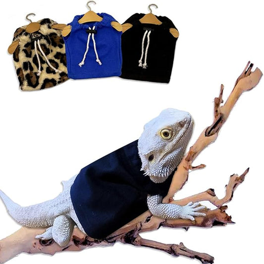 Lizard Clothes Bearded Dragon Hoodie Sweater Jacket Small Pet Costume Flannel Apparel for Reptiles Party Cosplay Props Chameleon Outfit Reptile Clothing Accessories HOKABLE