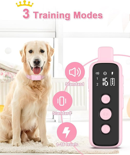 Bousnic Shock Collar for Dogs - Waterproof Rechargeable Dog Electric Training Collar with Remote for Small Medium Large Dogs with Beep, Vibration, Safe Shock Modes (8-120 Lbs) - PAWPICO