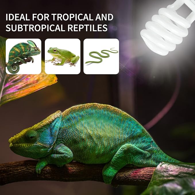 LUCKY HERP Reptile UVA UVB Light 5.0 26W Compact Fluorescent Tropical Terrarium Lamp LUCKYHERP