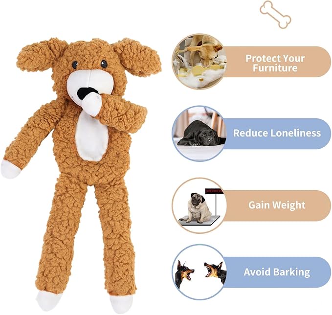 DODODOLA Dog Toys Plush Partial Stuffing Puppy Chew Toys for Teething Soft Squeaky Dog Toy to Keep Them Busy for Small Medium Big Large Dogs Pet - PAWPICO