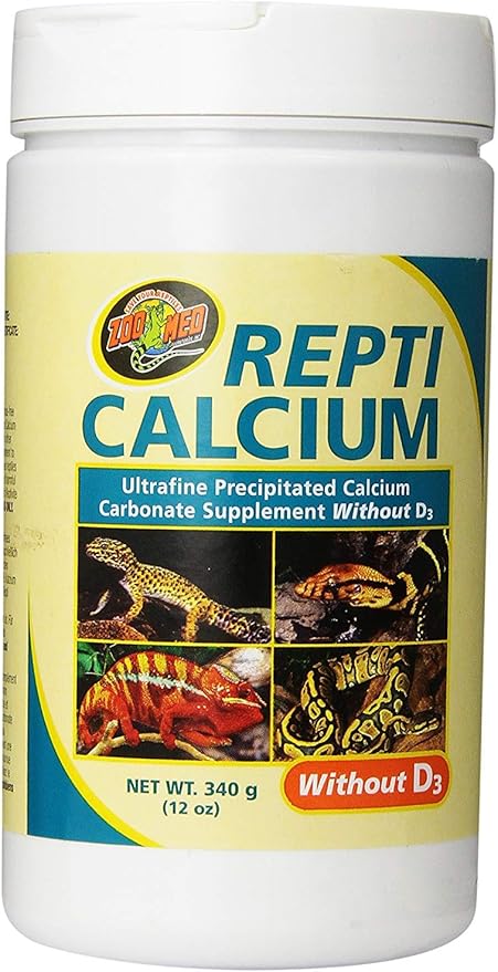 Zoo Med Repti Calcium Ultra Fine Precipitated Calcium Carbonate Reptile Supplement without Vitamin D3, 12-Ounce ZooMed