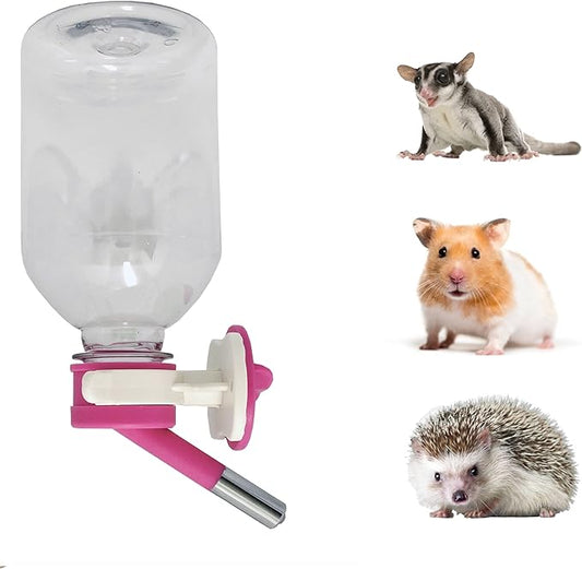 Choco Nose Patented Mini No-Drip Water Bottle/Feeder for Hamsters/Hedgehogs/Gliders/Rats/Mice/Other Small Pets and Animals - for Cages, Crates or Wall Mount. 10.2oz. Nozzle 10mm, Pink (C125) ChocoNosePetSupplyWeLovePetsLikeYouDo