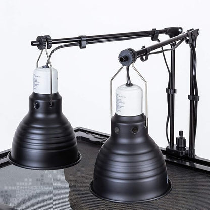 REPTI ZOO Reptile Dual Lamp Stand Lamp Hanger Holder Adjustable Metal Lamp Support for Reptile Glass Terrarium Heating Light REPTIZOO