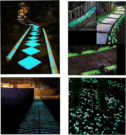 Oubest Glow in The Dark Rocks Glow Pebbles Decor for Garden/Fish Tank/Aquarium/Walkway/Driveway/Plant Pots/Bonsai (100, Green) Outbest
