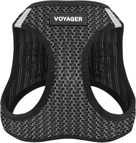 Voyager Step-in Air Dog Harness - All Weather Mesh, Reflective, No Pull Harness for Small, Medium Dogs, Cats - Secure with Hook & Loop Fastener, Buckle, Double D-Rings - Gray 2-Tone, S BestPetSuppliesLLC