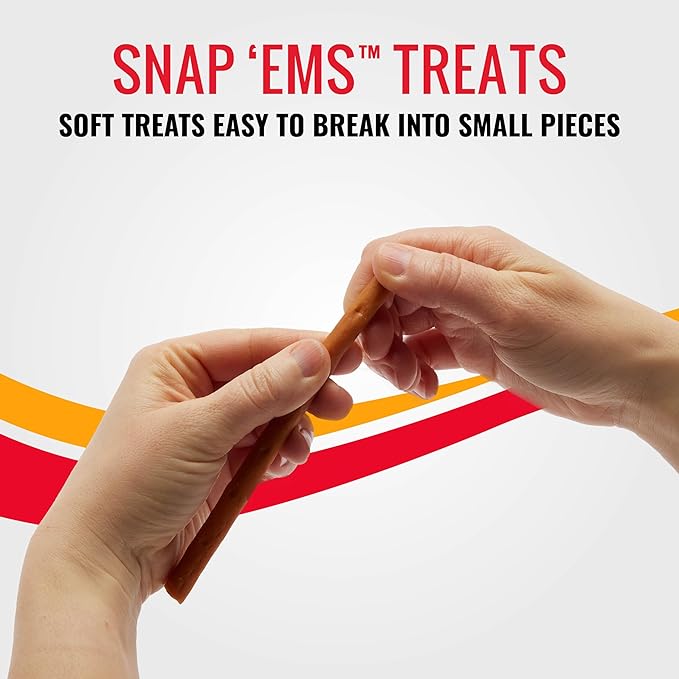 Good 'n' Tasty Triple Flavor Snap ‘EMS Gourmet Treats Variety Pack for All Dogs, 15 Count, Reward or Training Treat Made with Real Chicken, Duck and Beef - PAWPICO