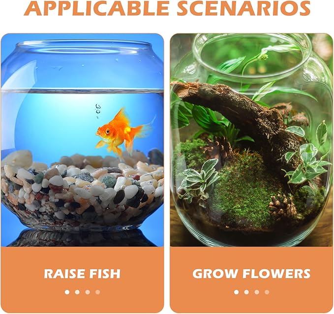 POPETPOP Plastic Fish Bowls Round Aquarium Clear Fish Keeper Fishbowl Vase Pot for Wedding Party Event Christmas Holiday Home Decor 18cm POPETPOP