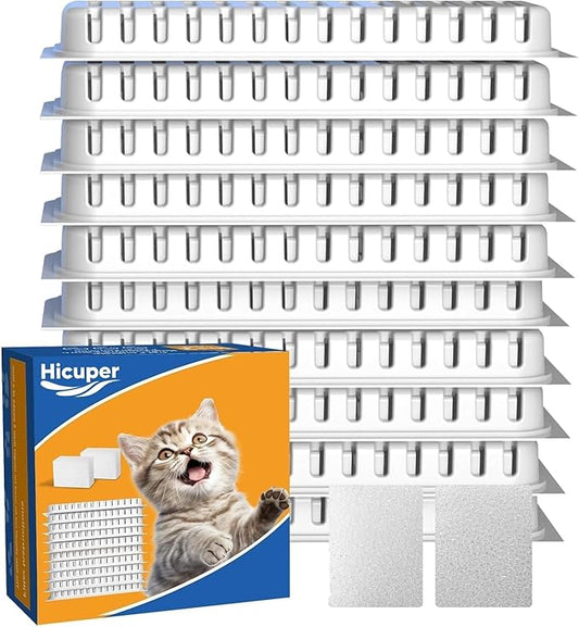 Cat Water Fountain Filters,Replacement Filter for 108oz/3.2L Cat Fountain,10 Packs Filters & 2 Sponges Set for Stainless Steel Pet Water Fountain (Model:PET-HS001-US) - PAWPICO