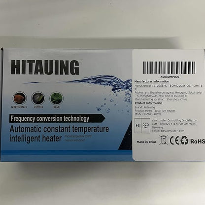 HiTauing Aquarium Heater, 200W Fish Tank Heater with LED Digital Display & 5 Safety Protection, Submersible Aquarium Heater with 2 Suction Cup and 5.9Ft Cord for 20-40 Gallon Fish Tank. HiTauing