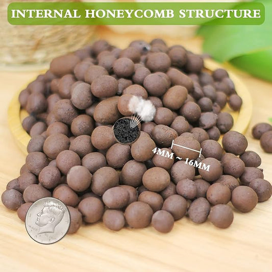 Halatool 10 LB Leca Clay Pebbles for Plants 4mm-16mm Clay Balls 100% Natural Hydroton Leca Balls for Indoor Plants Hydroponic Growing Gardening Orchids Drainage Decoration Aquaponics HALATOOL