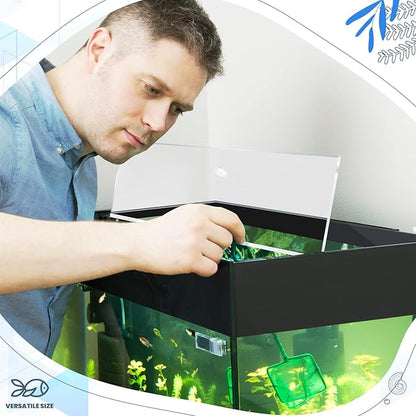 Juexica Aquarium Lid Acrylic Canopy Set Aquarium Top CoverFish Tank Lid Without Center Brace, with a Hook Knife (20 x 10 Inches) Juexica