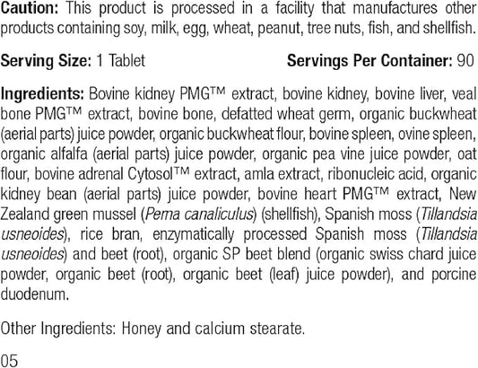 Standard Process Feline Renal Support - Cat Supplement to Support Kidney & Urinary Health - Cat Supplies with Whole Food Ingredients - Feline Supplement for Kidney Function Support - 90 Tablets StandardProcess