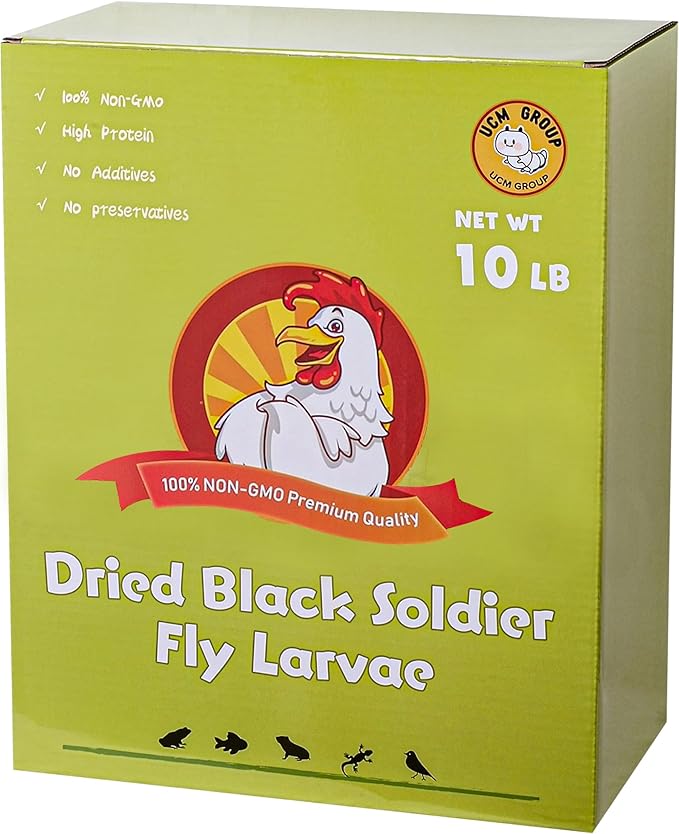 UCM Group 10LB Dried Black Soldier Fly Larvae for Chicken, Poultry, Wild Birds,100% Natural Non-GMO, No Additives, Treat, More Calcium Chicken Treats Than Mealworms UCMGroupUCMGroup
