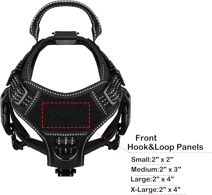 ICEFANG Tactical Dog Harness, Small Size,2X Metal Buckle,Working Dog MOLLE Vest with Handle,No Pulling Front Leash Clip,Hook and Loop Panel - PAWPICO