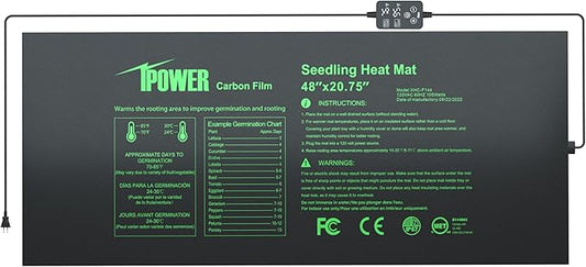 iPower Seedling Mat for Plants with Dual Digital Temperature Controller, MET Certified Heating Pad, 48" x 20.75", Black iPower