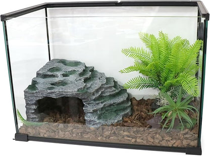 Large Reptile Hide Shale Scape Step Ledge, Reptile Cave Hideout, Bearded Dragons Accessories, Basking Rocks for Bearded Dragons (Large-B-11.8 * 9.8 * 5.3) relaqcc