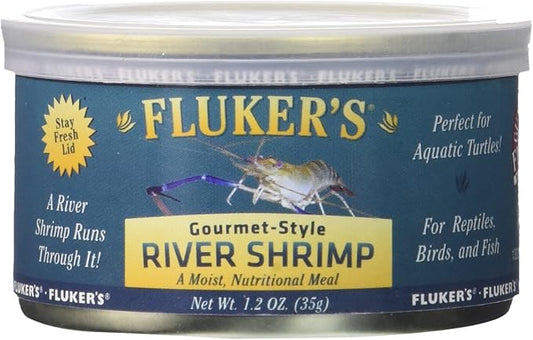 Fluker's Gourmet Canned Food for Reptiles, Fish, Birds and Small Animals, River Shrimp 1.2 oz Flukers